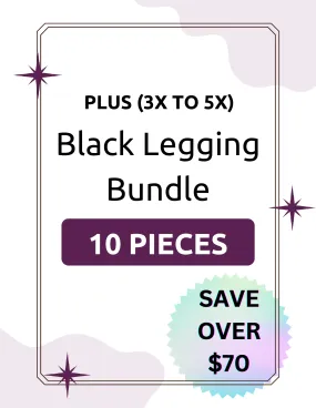 10-Pack Black Leggings Bundle - Plus (3X - 5X)