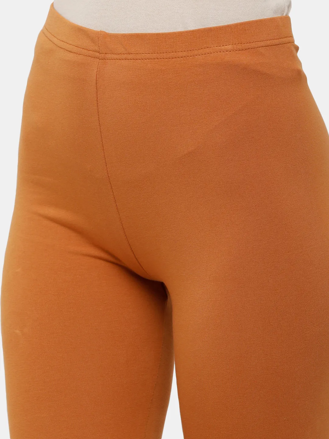 Ankle Length Leggings Cotton-Light Rust