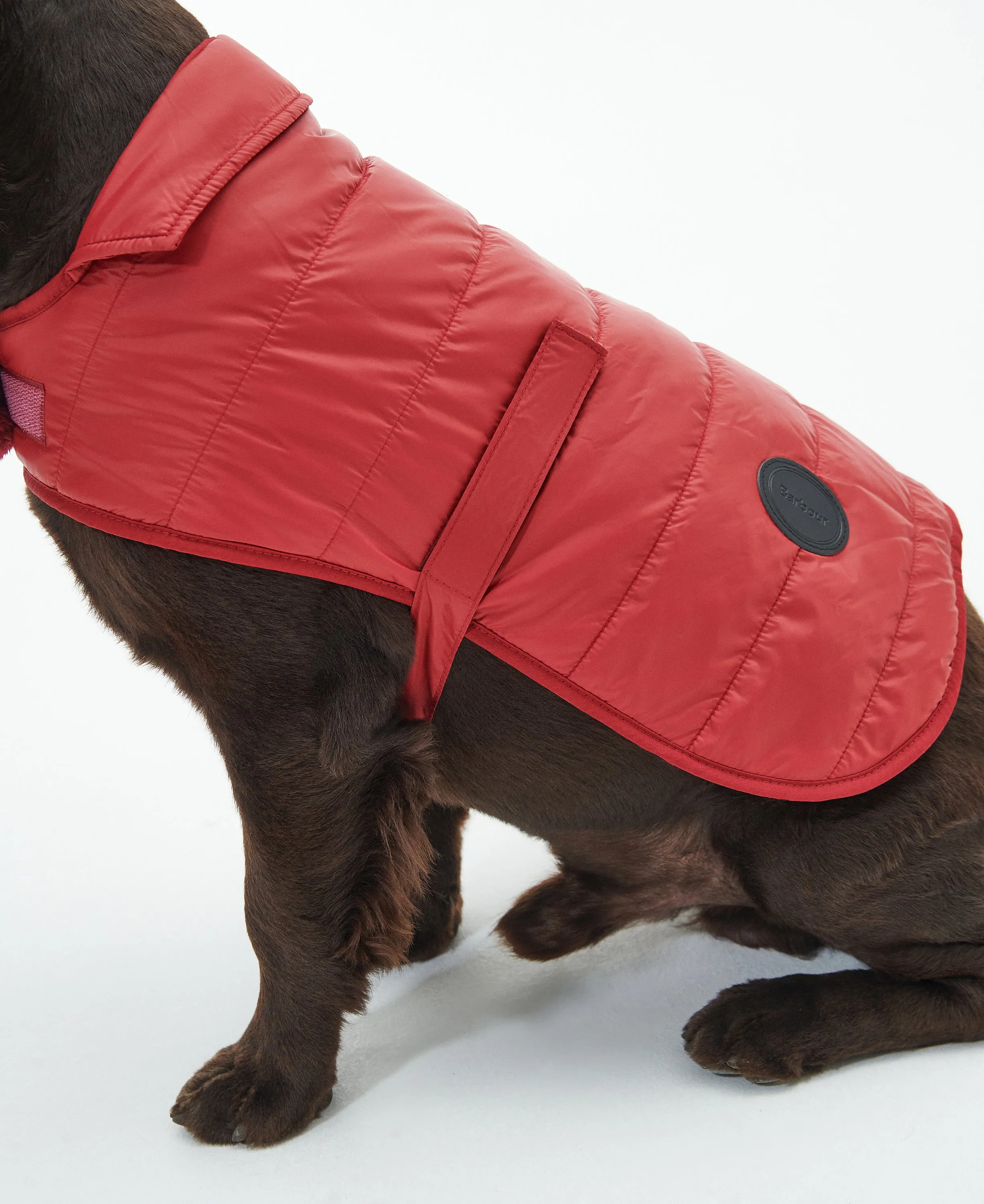 Baffle Quilted Dog Coat Wine