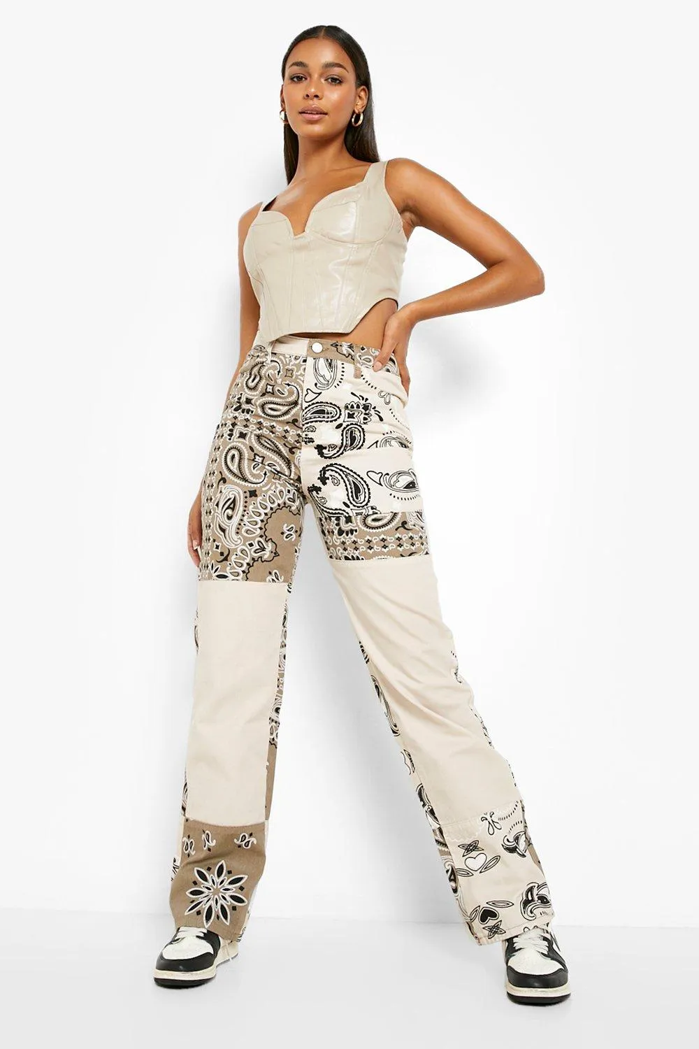 Bandanna Patchwork Reconstructed Jeans