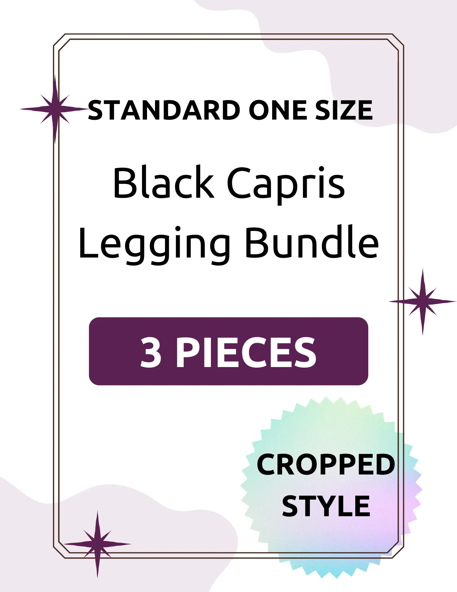 Black Capris Legging Bundle - Standard One Size