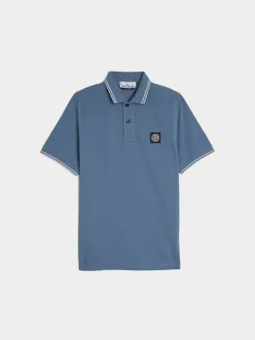 Black Compass Patch Logo Polo Shirt, Dark Blue