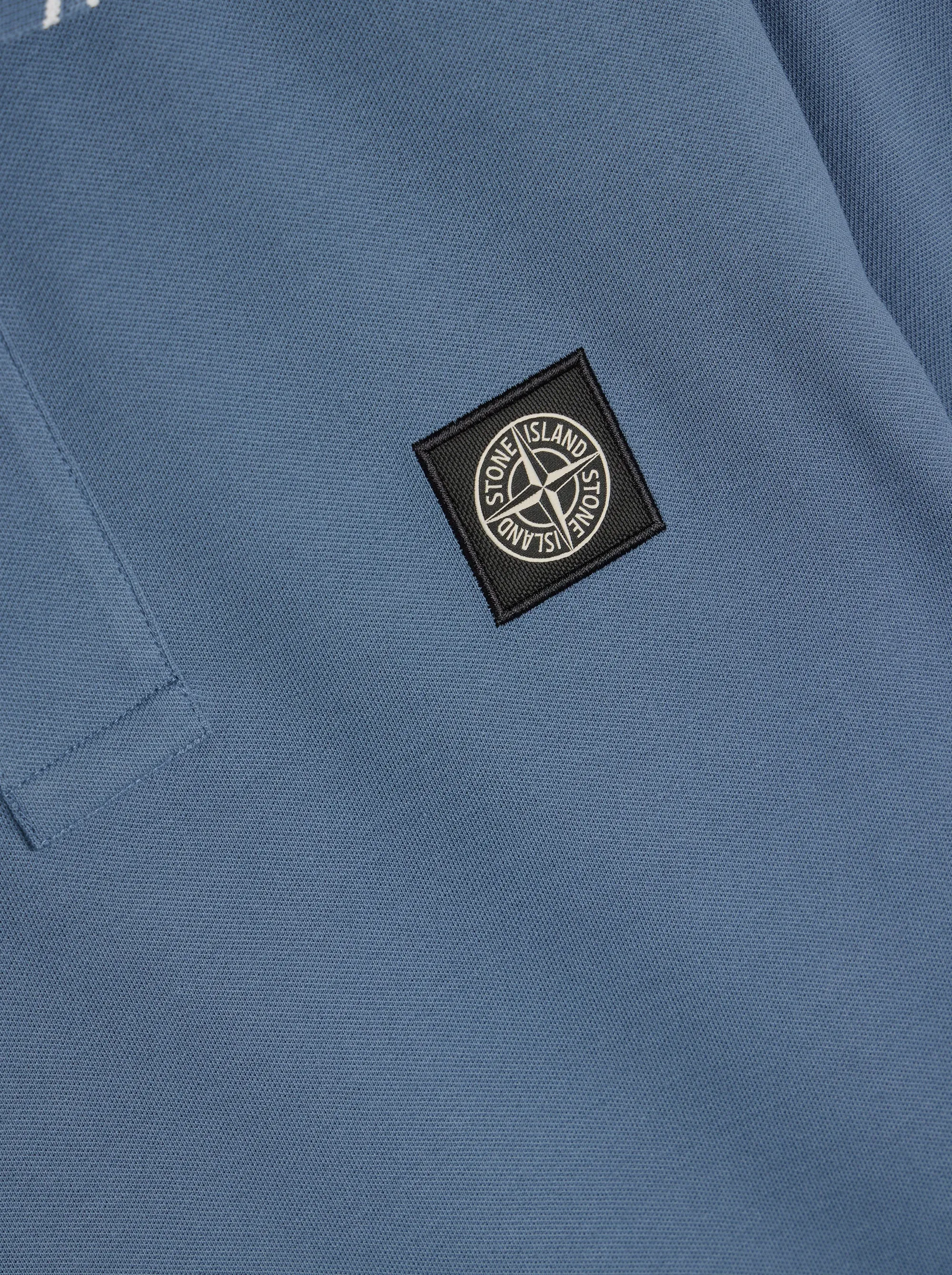 Black Compass Patch Logo Polo Shirt, Dark Blue