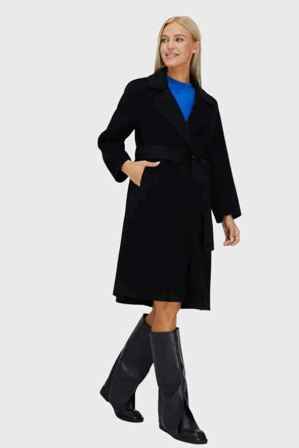 Black Handmade Wool Coat