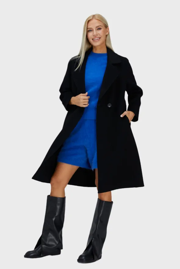 Black Handmade Wool Coat