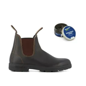 Blundstone #500 Stout Brown Chelsea Boot with Cream