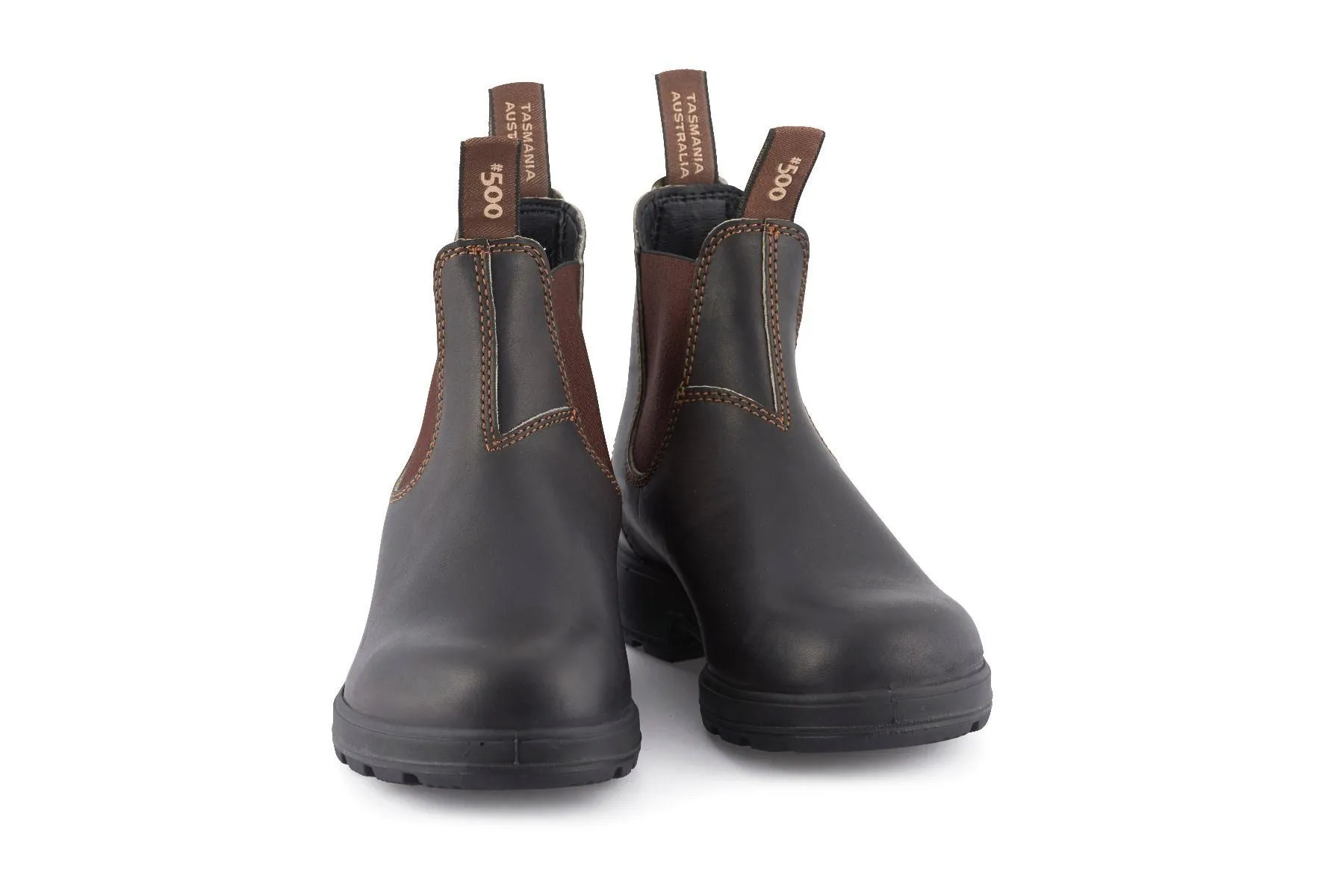 Blundstone #500 Stout Brown Chelsea Boot with Cream