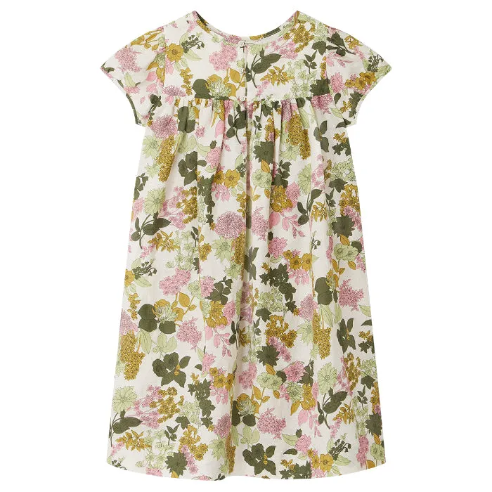 Bonpoint Child Arletty Dress Ecru Cream Floral Print