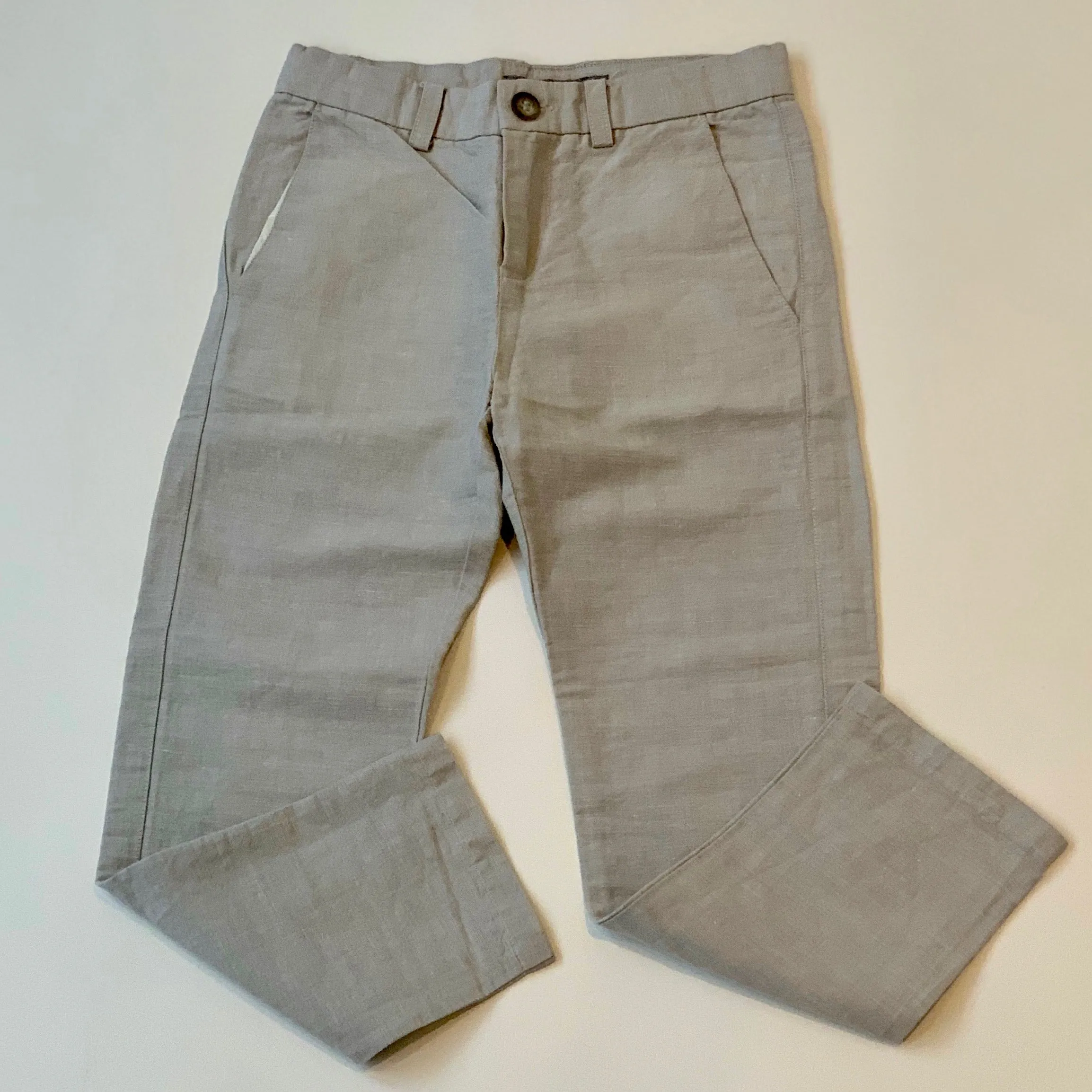 Bonpont Grey Linen Trousers: 4 Years & 8 Years