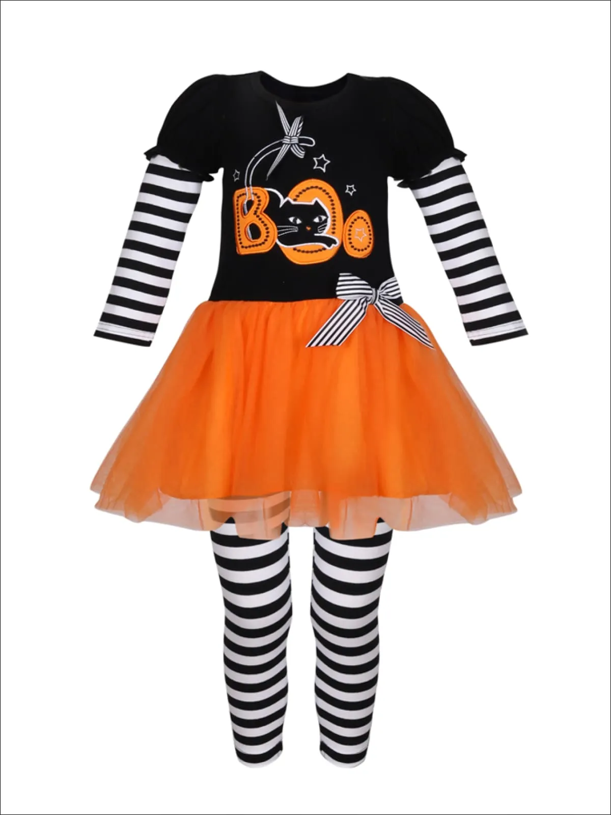 Boo Tutu Tunic And Striped Legging Set