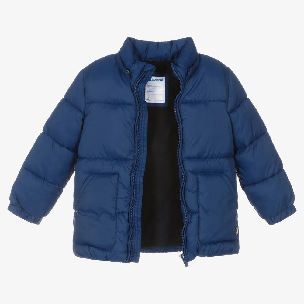 Boys Blue Puffer Coat