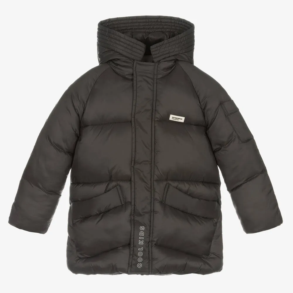 Boys Grey Puffer Coat