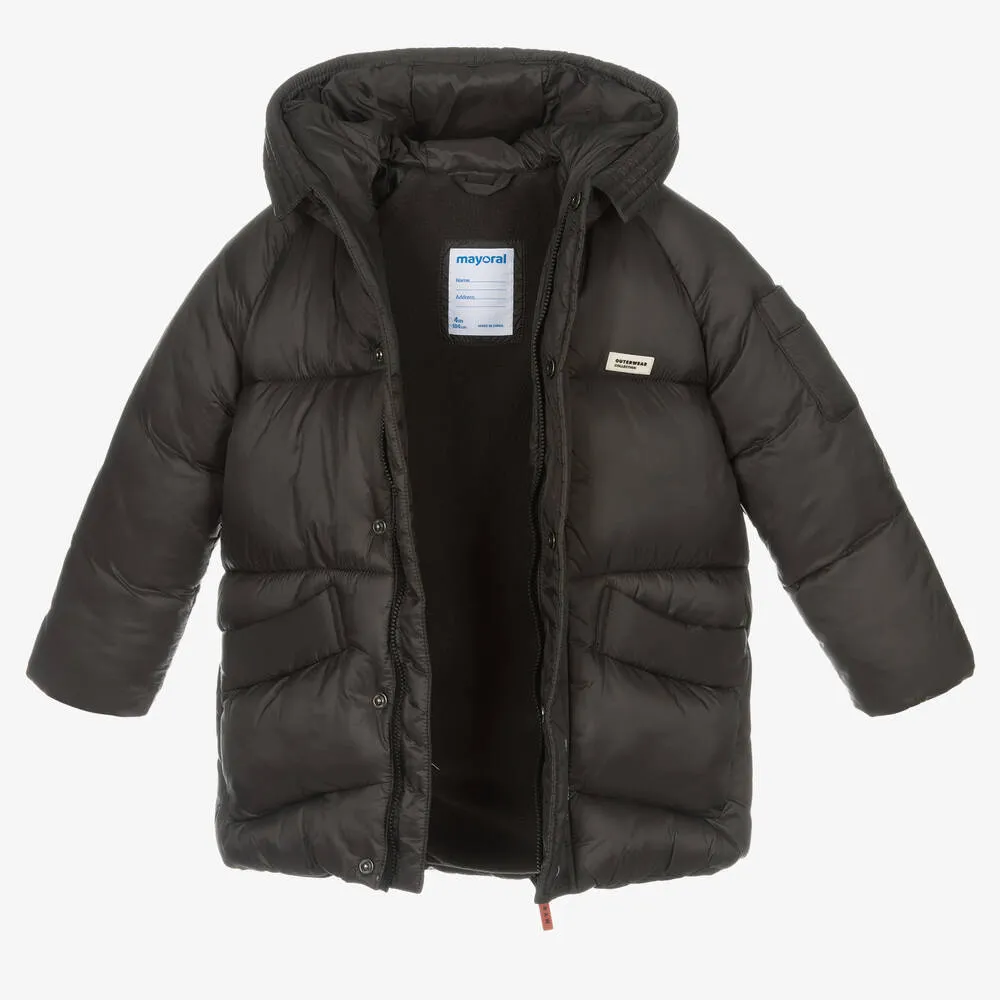 Boys Grey Puffer Coat