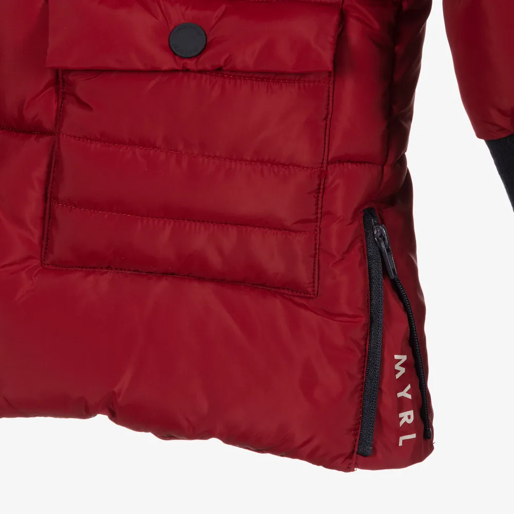 Boys Red Puffer Coat