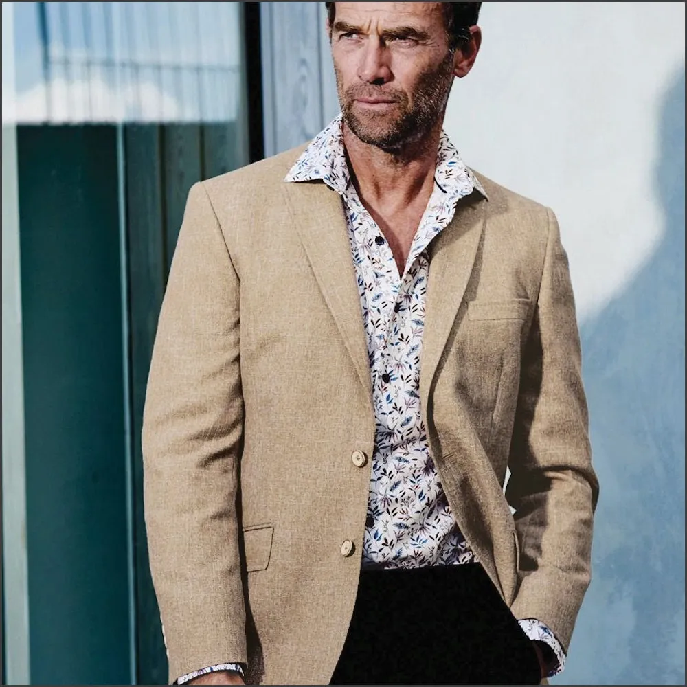 Brook Taverner Regular Fit Federer Natural Textured Jacket-