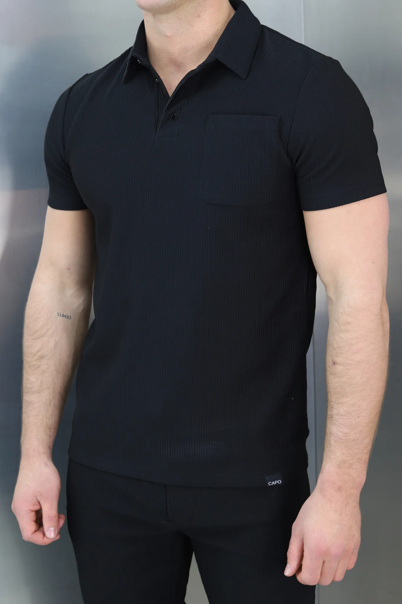 Capo PLEAT Polo Shirt - Black