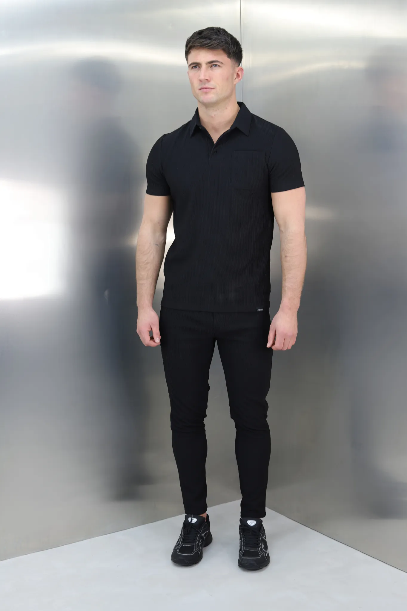 Capo PLEAT Polo Shirt - Black