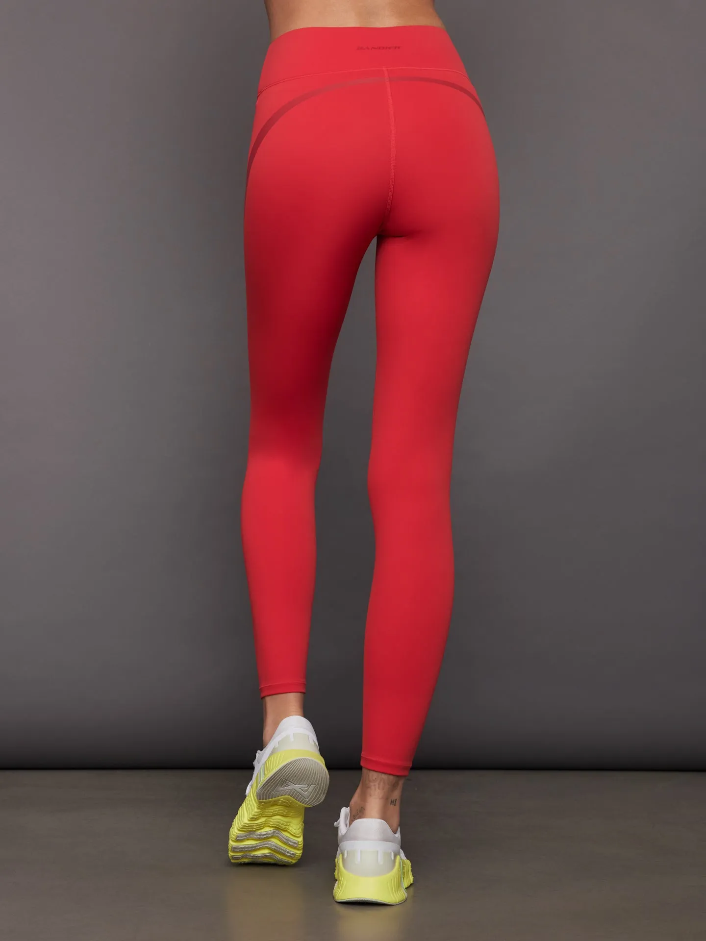 Center Stage Contrast Legging - Lollipop/Tango Red