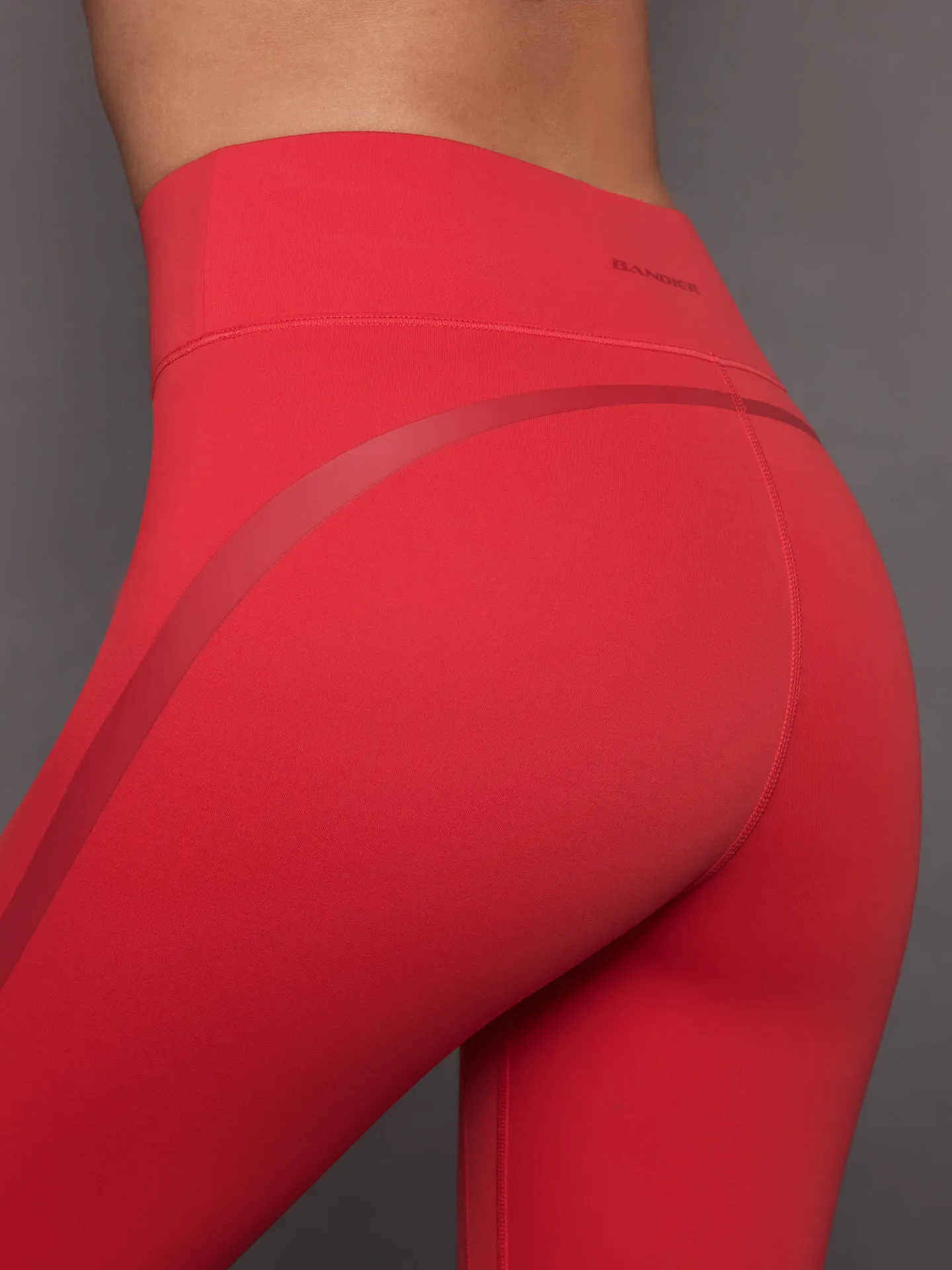 Center Stage Contrast Legging - Lollipop/Tango Red