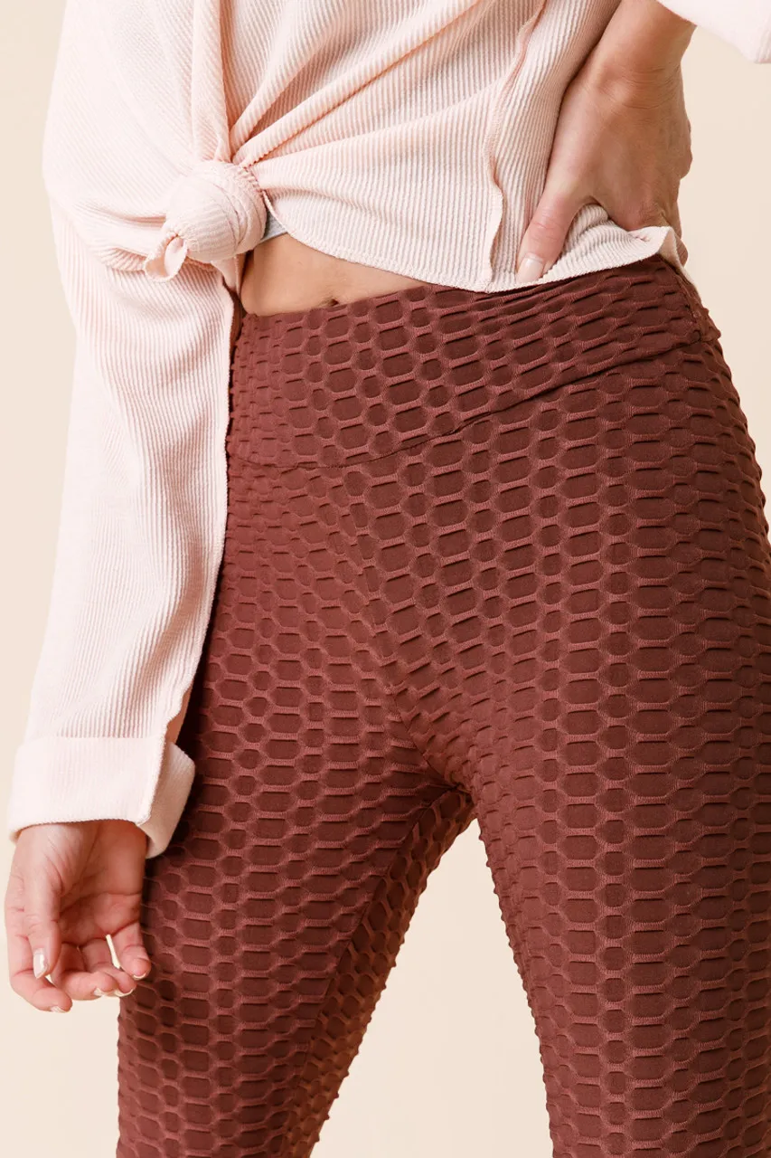 Chandler Waffle Leggings in Brown