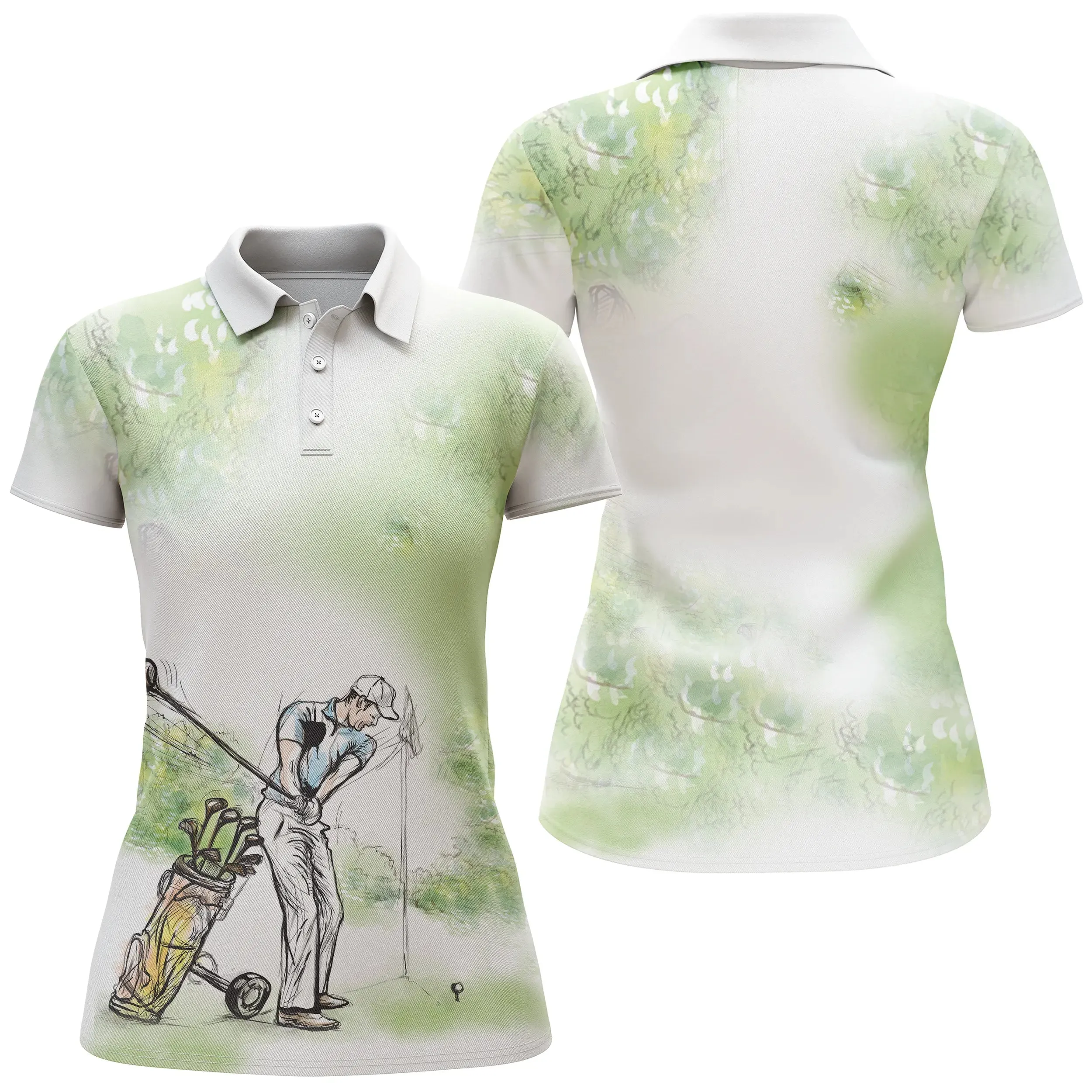 Chiptshirts - Polo De Golf, Cadeau Original Pour Fans De Golf, Polo de Sport Homme et Femme, Parcours de Golf, Vert Nature - CTS