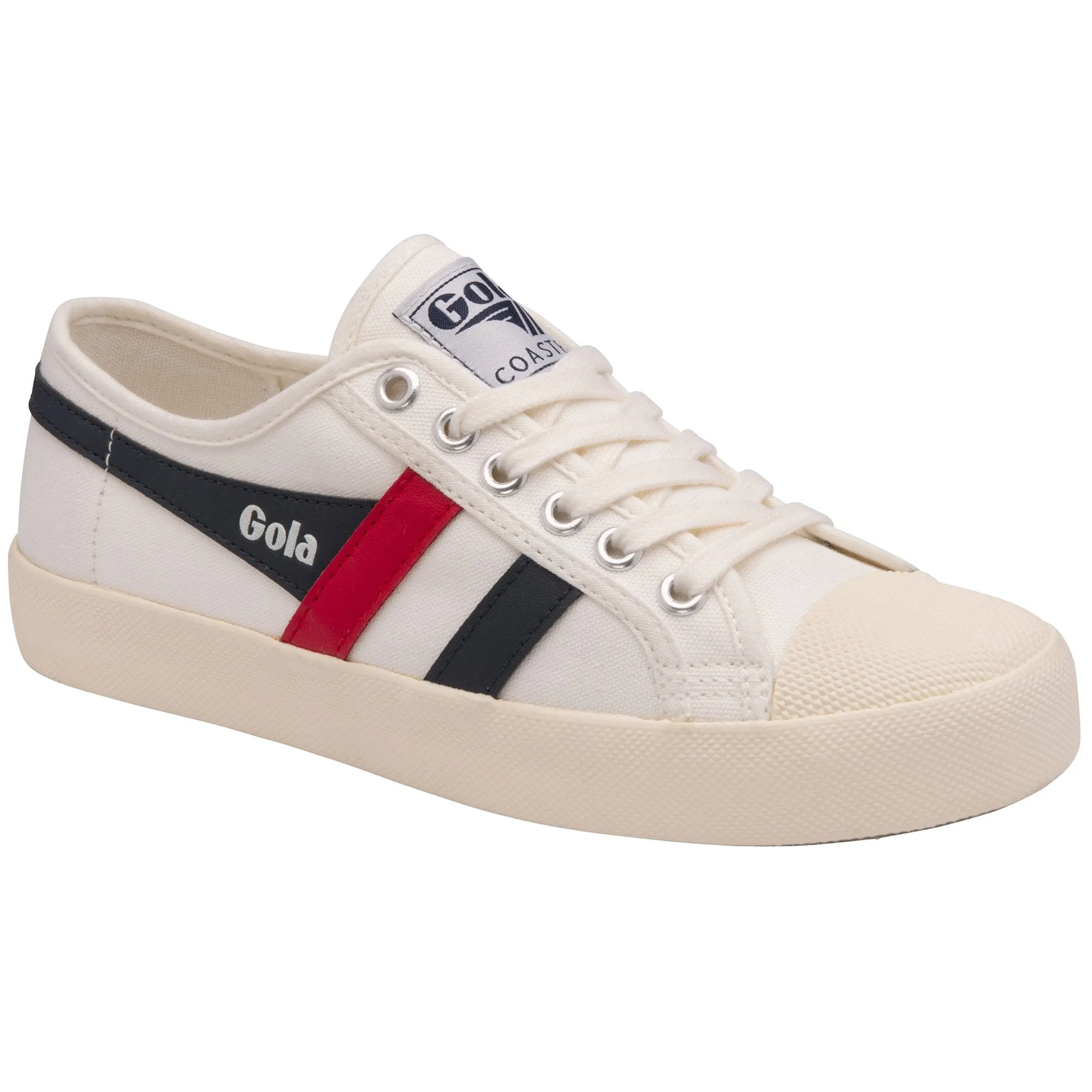 Coaster Sneaker (Off White + Navy + Red)