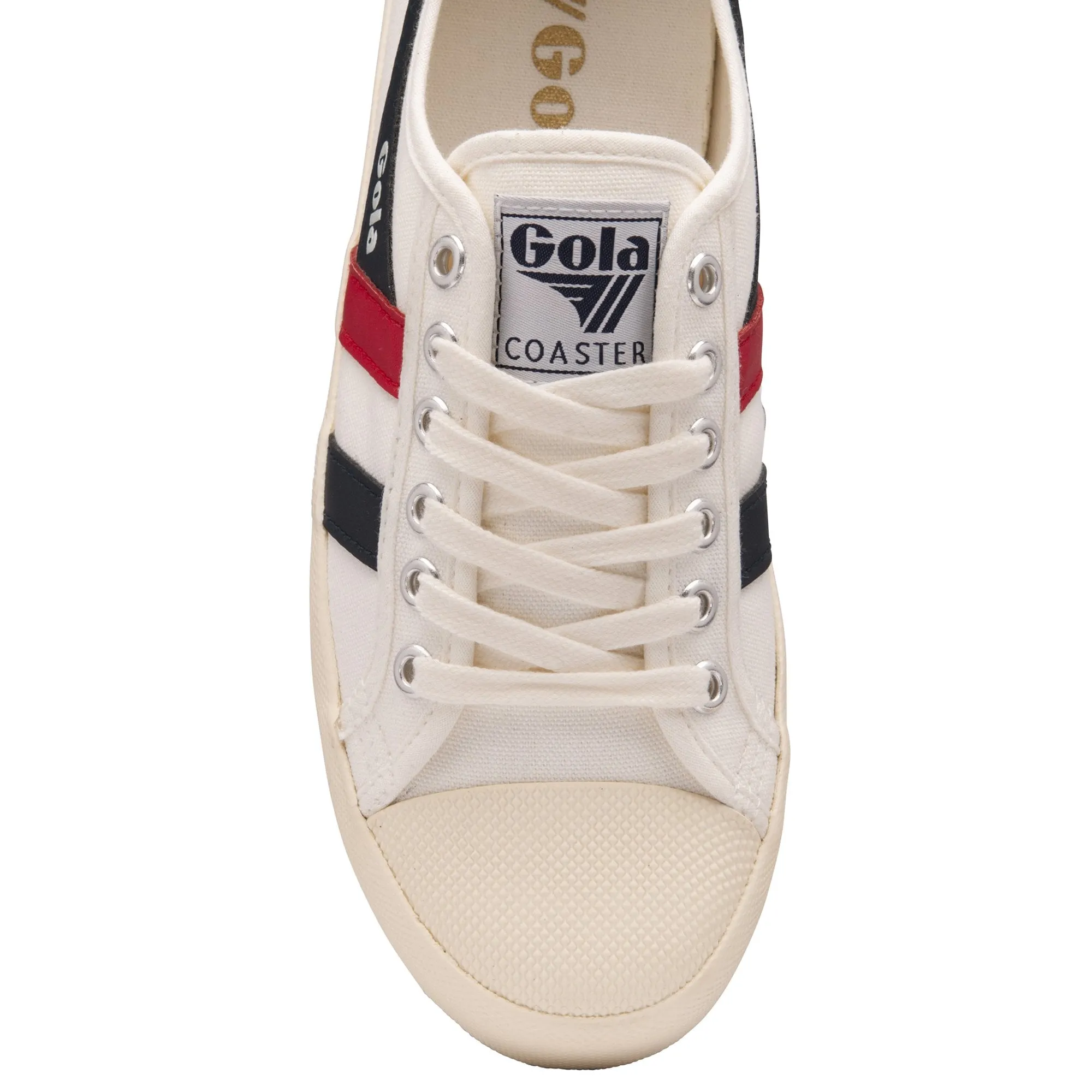 Coaster Sneaker (Off White + Navy + Red)