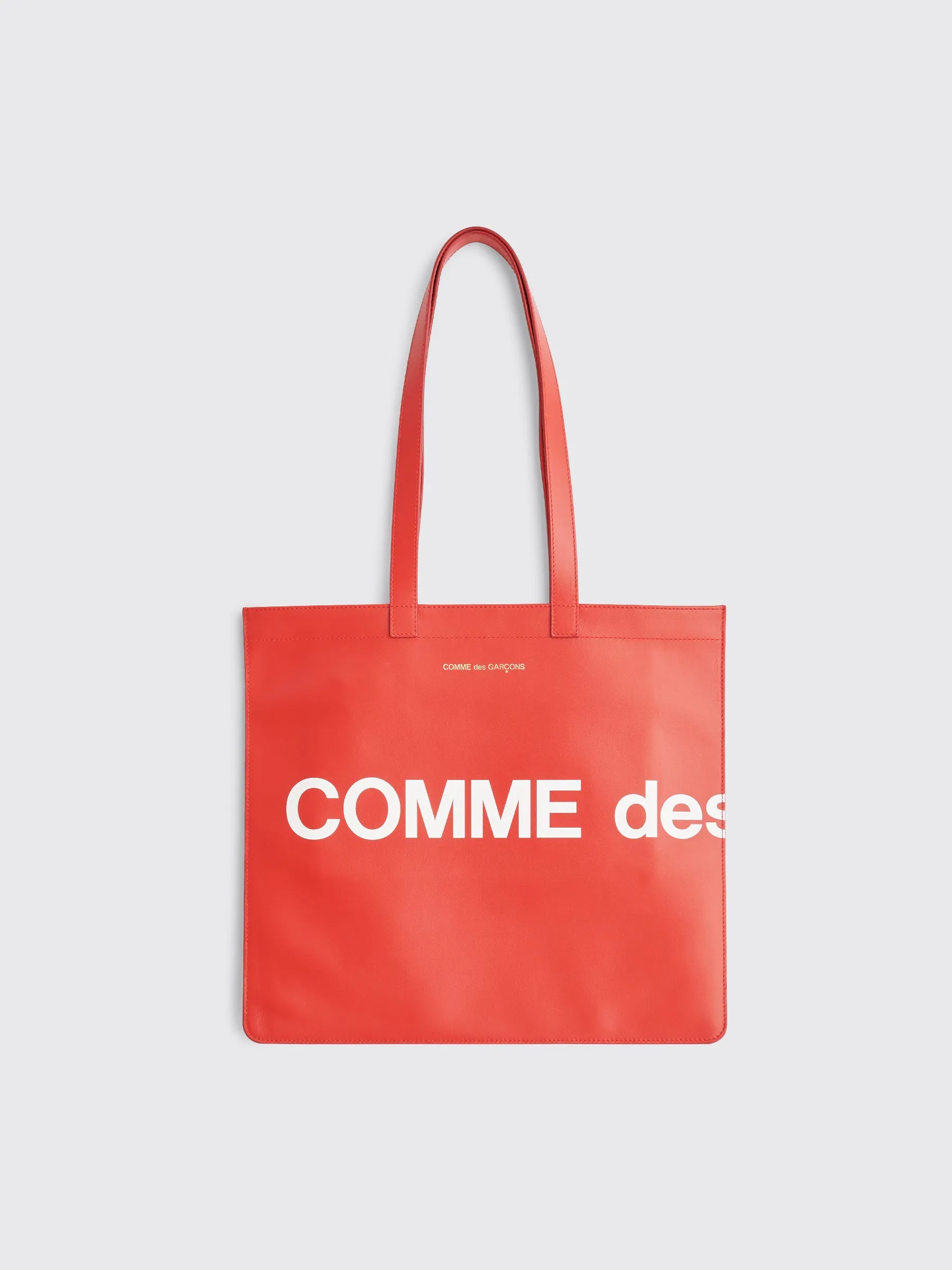 Comme des Garçons Wallet Huge Logo Leather Bag Red