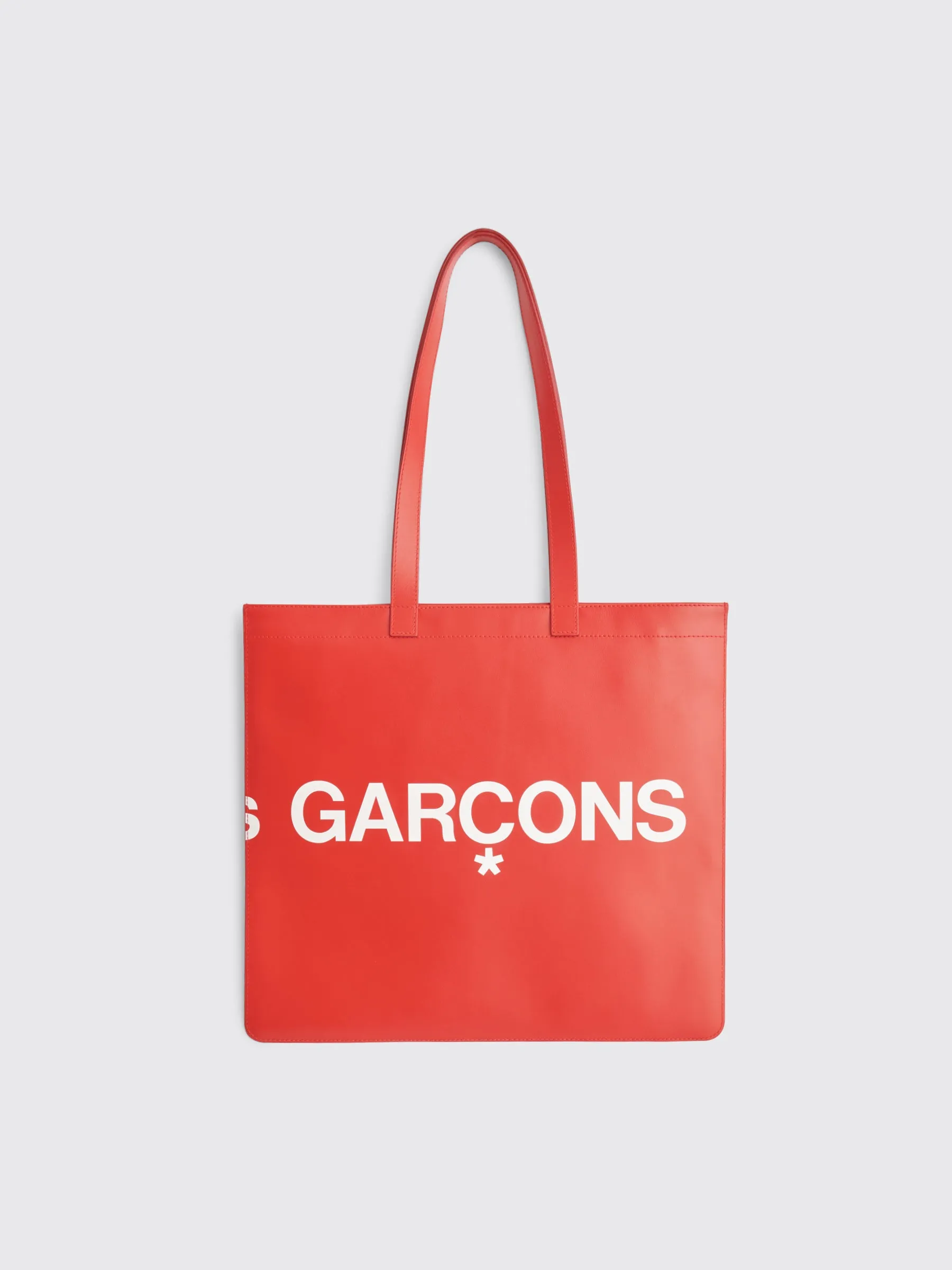 Comme des Garçons Wallet Huge Logo Leather Bag Red