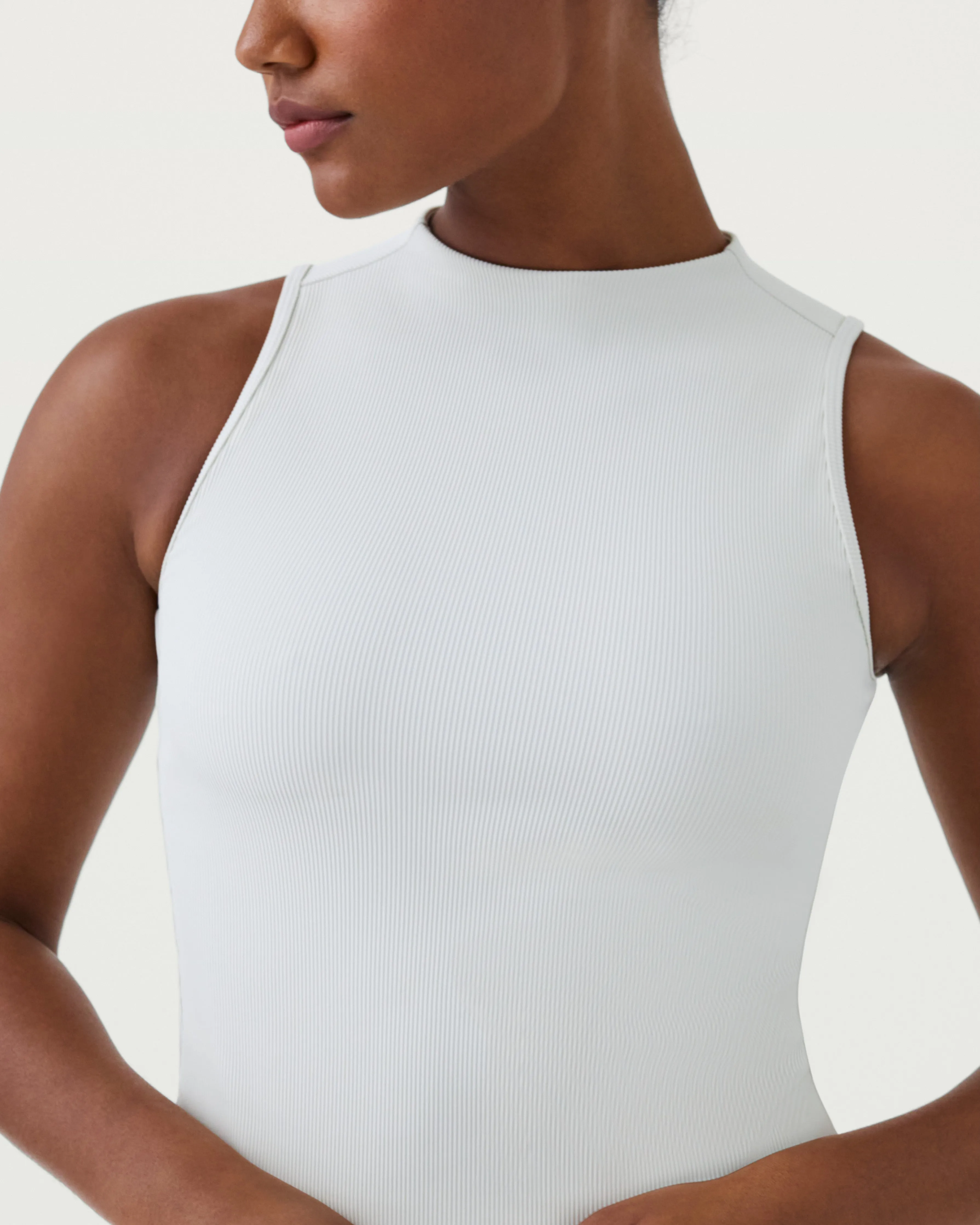 Contour Rib Mock Neck Tank