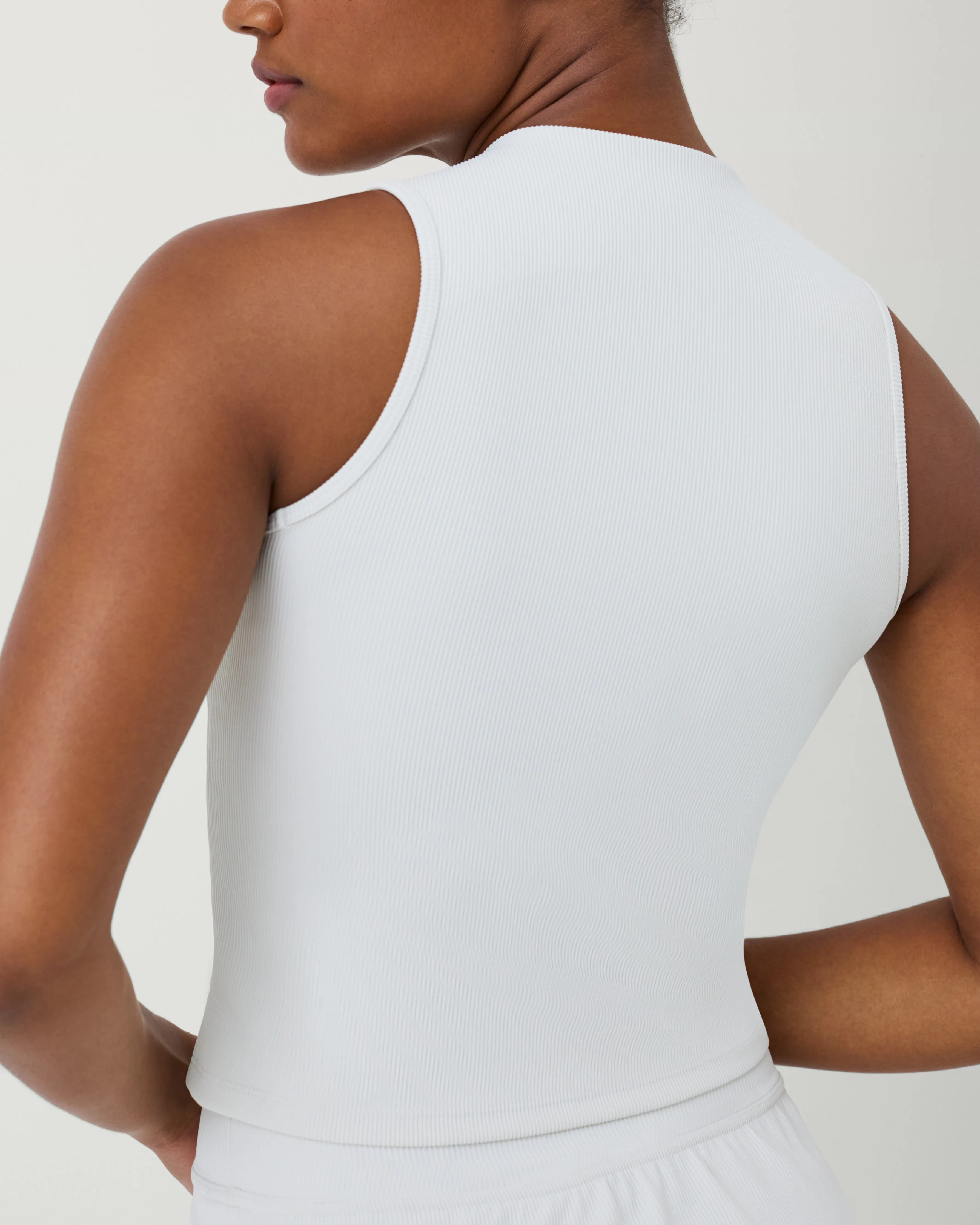 Contour Rib Mock Neck Tank