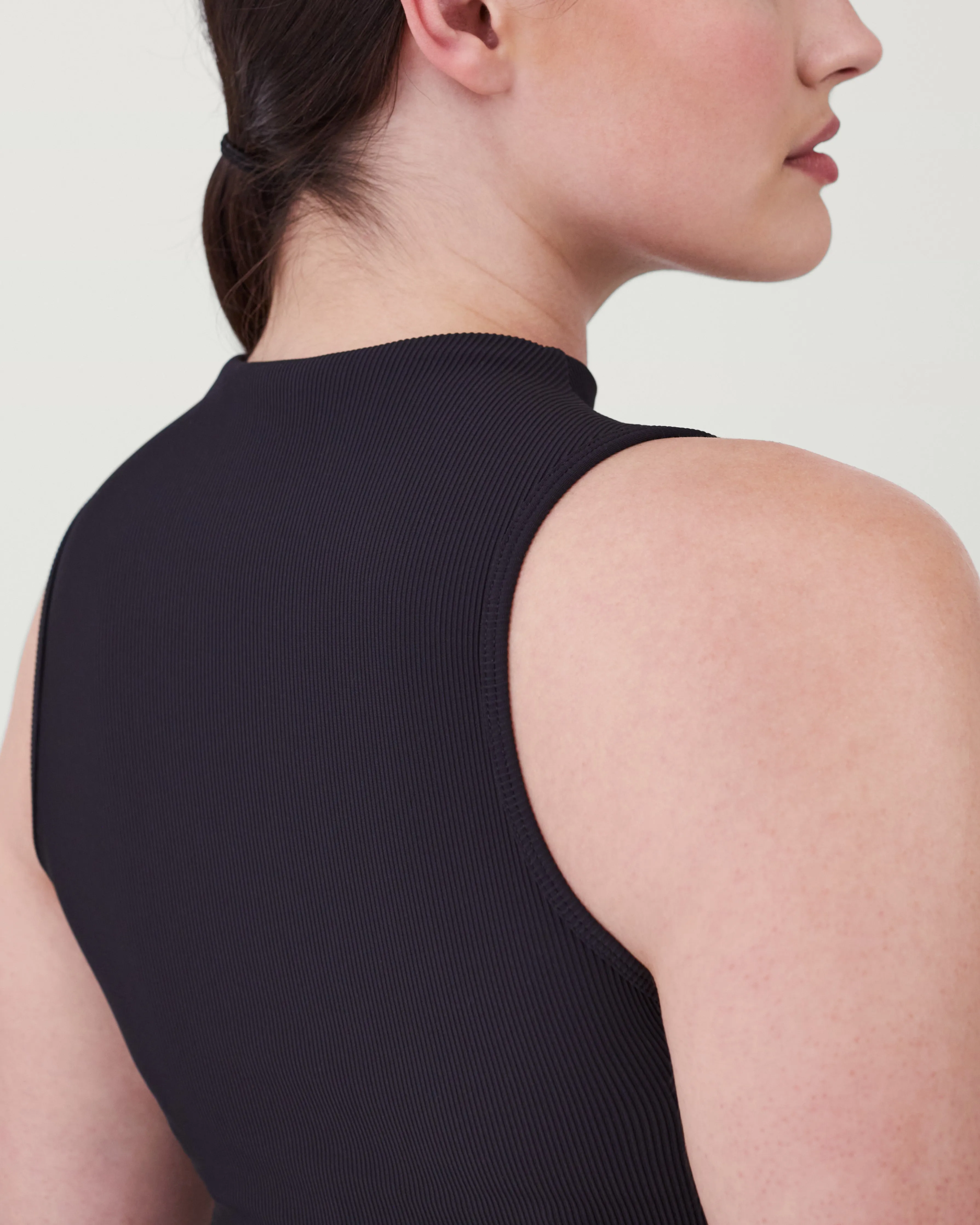 Contour Rib Mock Neck Tank