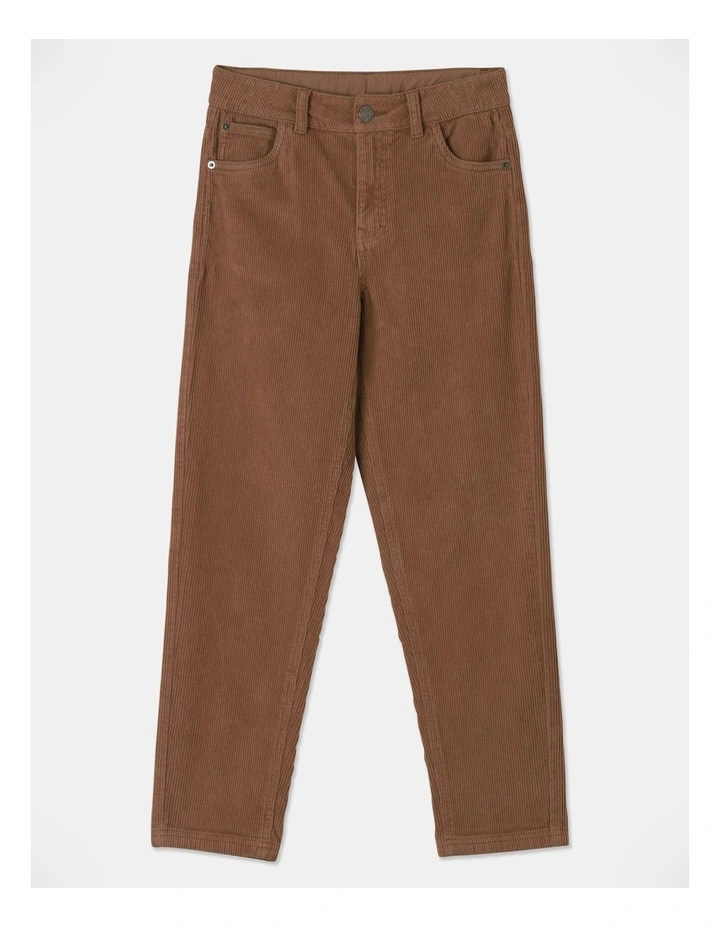 Cord Straight Leg Pant in Brown