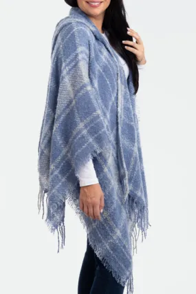 Cozy Plaid Hooded Wrap In Assorted Colors