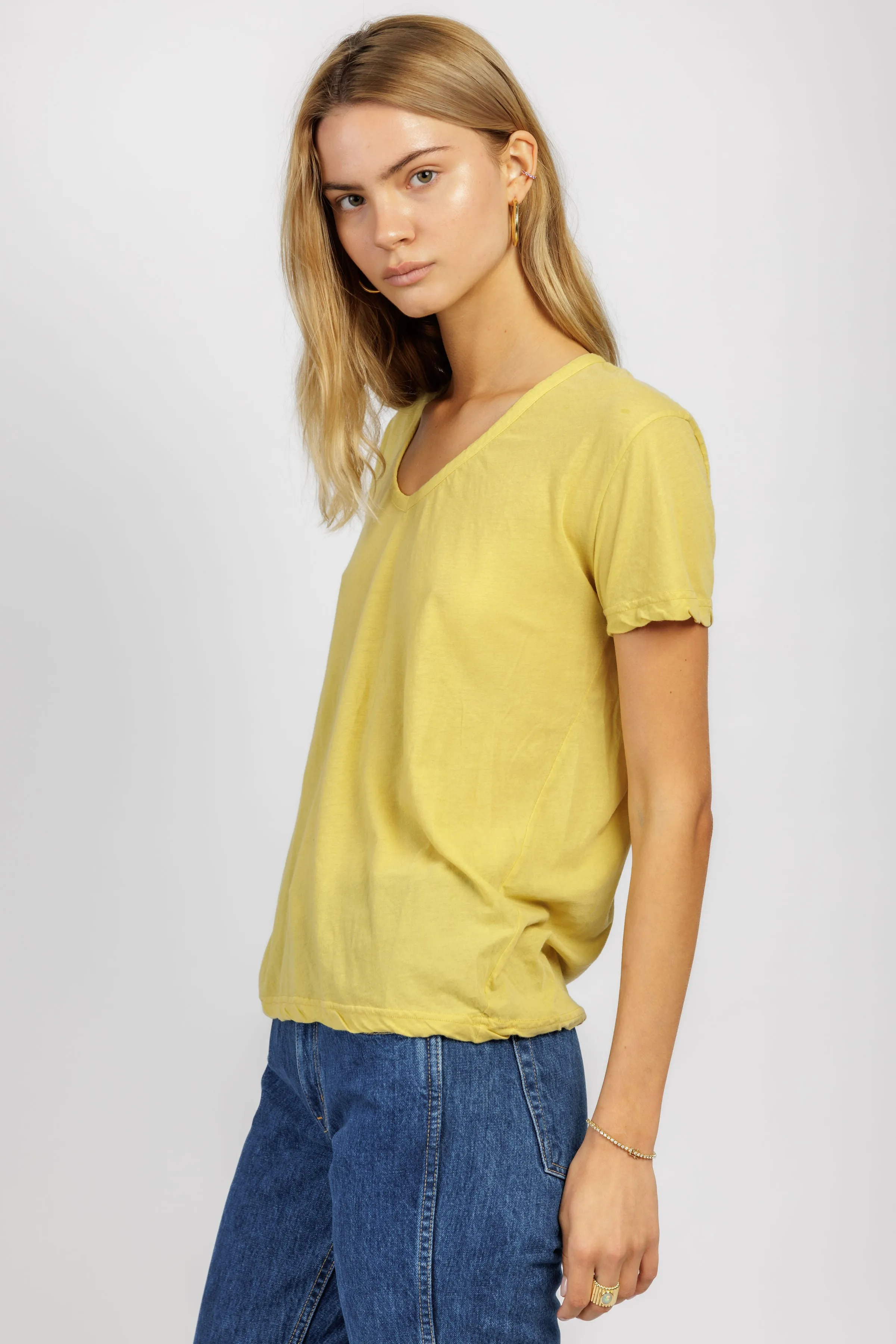 Crepe Cotton Tee in Carry