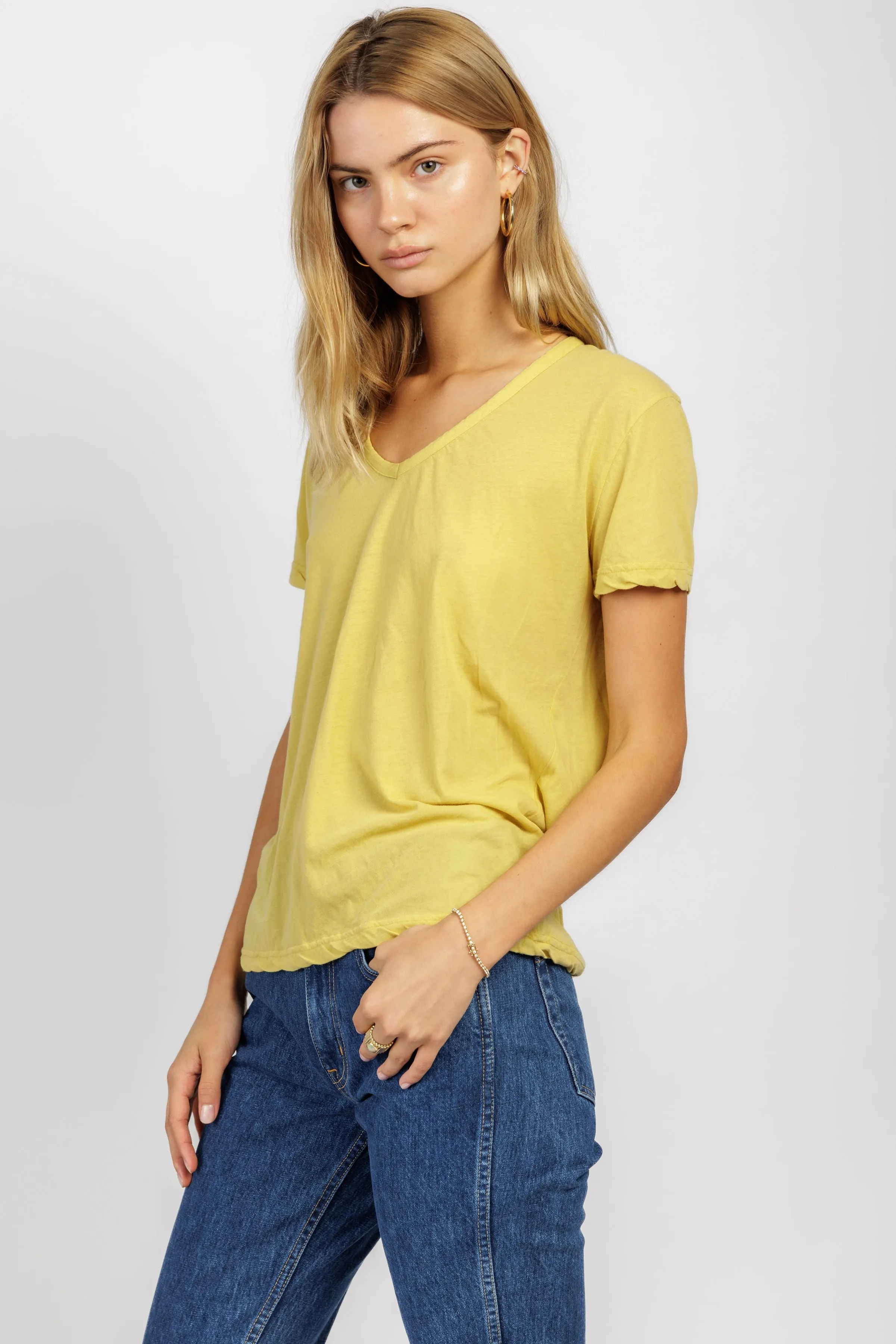 Crepe Cotton Tee in Carry