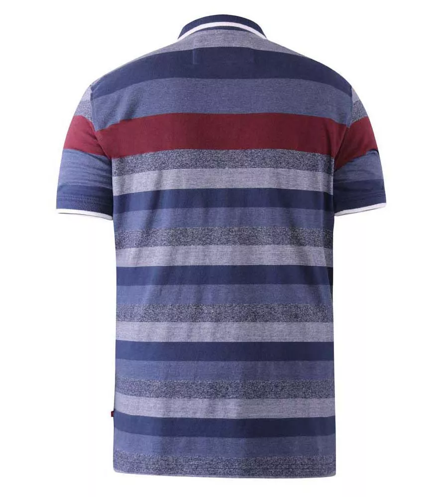 D555 Big Mens Jacquard Stripe Polo Shirt With Chest Embroidery (KNIGHTSBRIDGE)