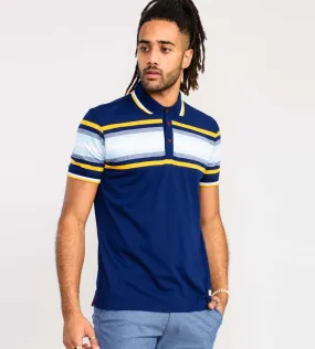 D555 Mens Jersey Polo Shirt With Multi Stripe (PELDON)