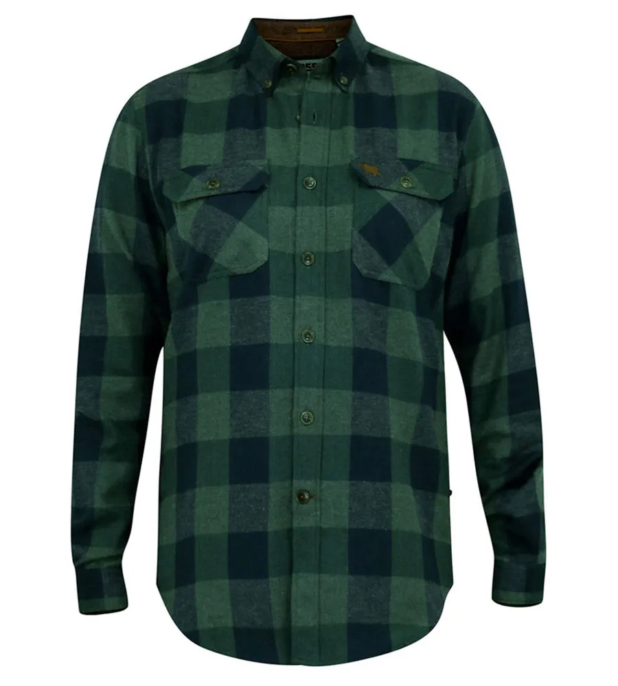 D555 Mens Long Sleeve Check Overshirt With Two Patch Pockets (GARFIELD)