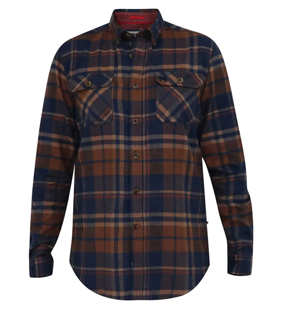 D555 Mens Long Sleeve Check Overshirt With Two Patch Pockets (SHERLOCK)