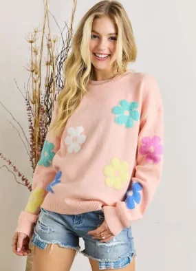 Delicate Floral Crewneck Sweater