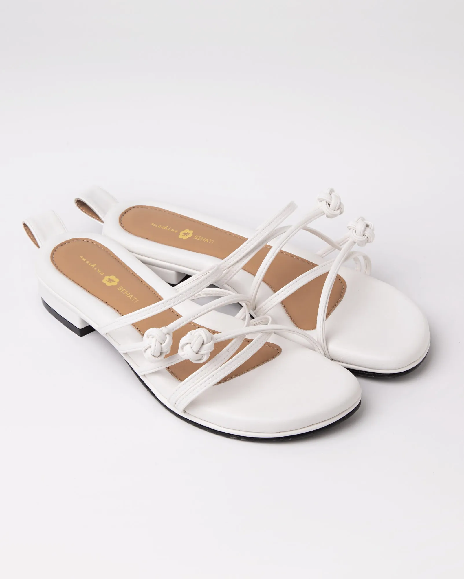 Double Chinese Knot Flats (White Leather)