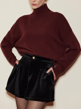 Elegant Mock Neck Shift Sweater