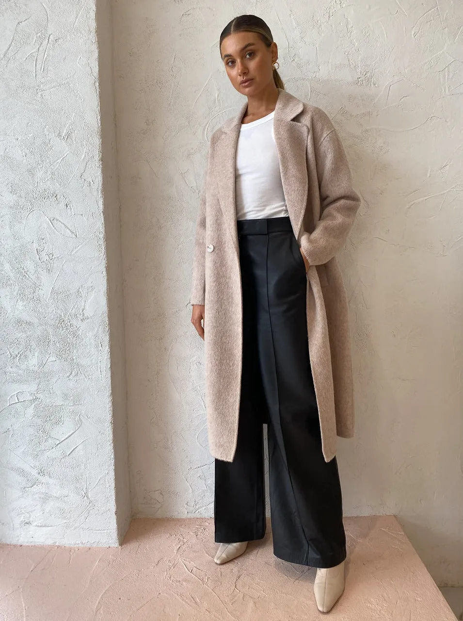 Elka Collective Sonnet Coat in Oat Marle