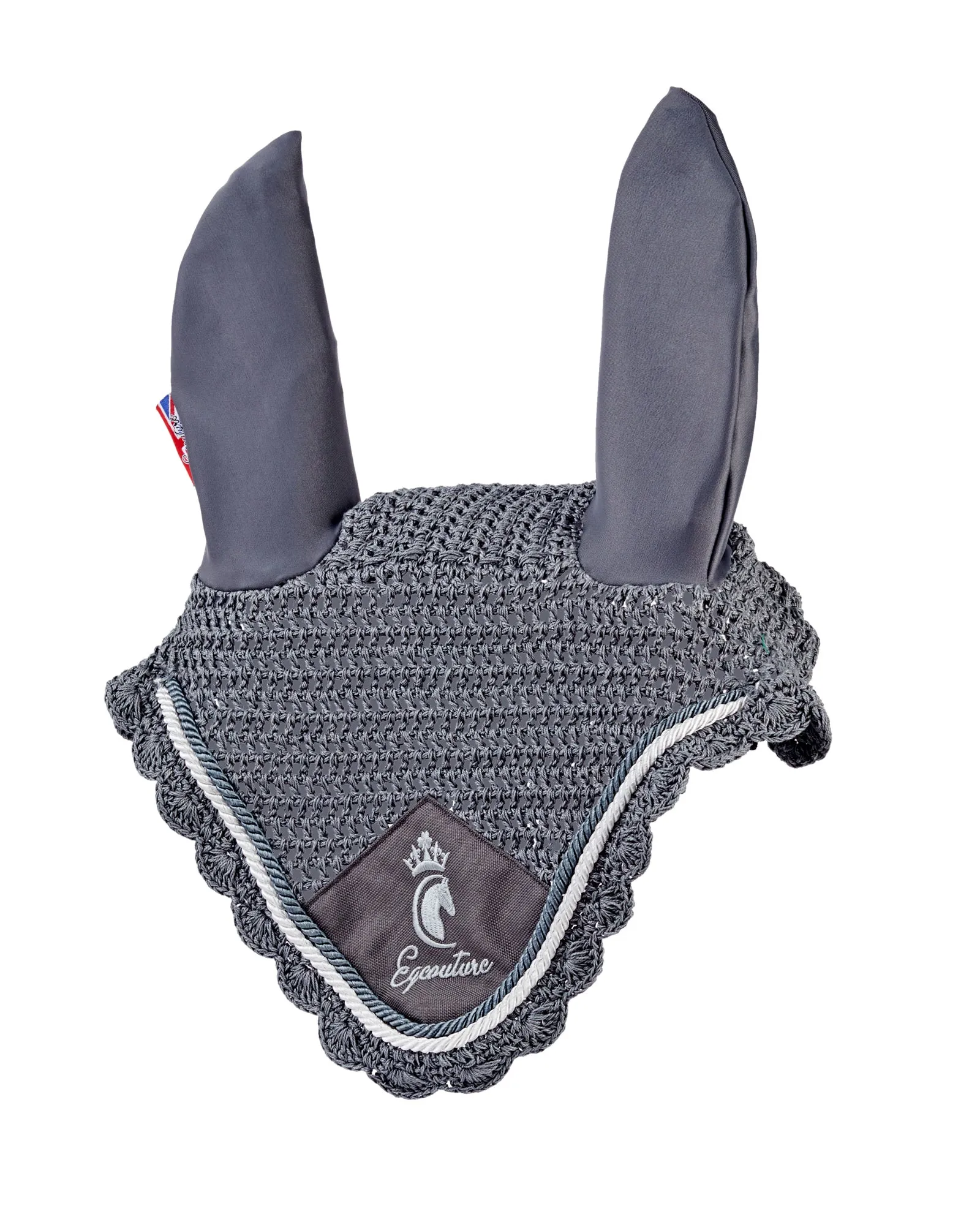 Eqcouture 'Symmetry' Fly Veil / Hood / Ears - STEEL (GREY)