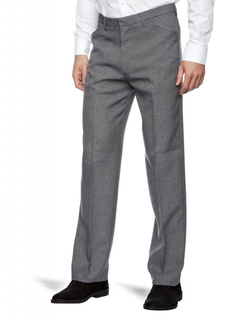 Farah Hopsack Weave Trousers Mid Grey