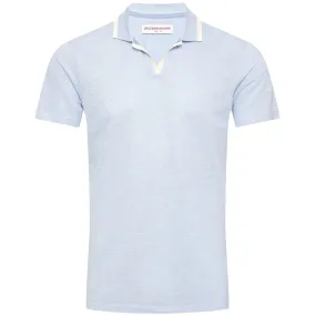 Felix Linen Pique Polo Soft Blue - SS24