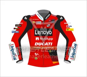 Francesco Bagnaia Red Leather Racing Ducati motogp jacket 2022