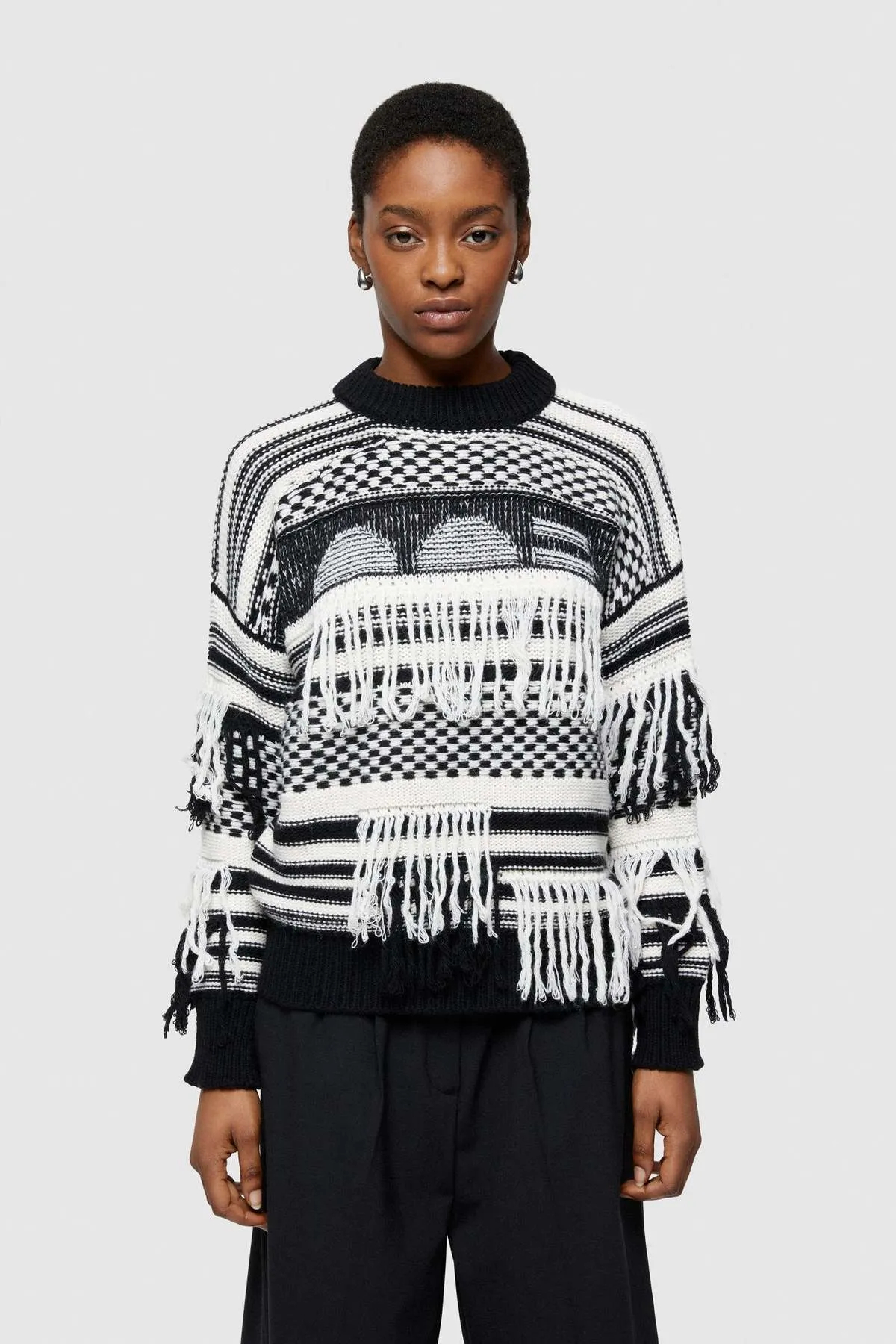 Fringed Alpaca Sweater