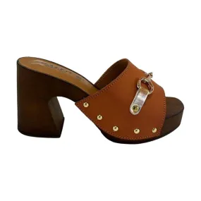 Gallo Shoes 250 Sandalo Donna Con Tacco Alta Cuoio